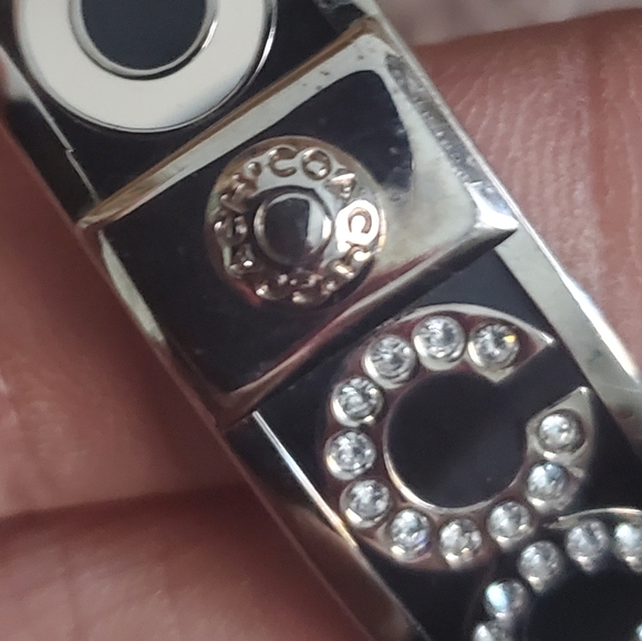 Coach Gold-plated Patchwork Pave Bangle - Picture 5 of 7